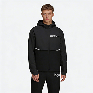 Conjunto Deportivo <span class=keywords><strong>de</strong></span> Lujo para Hombre: Chaqueta Ligera Impermeable <span class=keywords><strong>de</strong></span> Poliéster con Cremallera y Capucha, Pantalones Deportivos y Sudadera con Capucha - Product Image 3