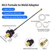 Câble d'extension d'antenne coaxial RG1.13 personnalisé en usine, étanche et isolé, pour connecteur UFL femelle traversant un mur