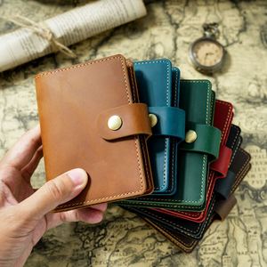 First-layer Cowhide Simple Notebook with Pen Holder Portable Notepad Mini Pocket-sized Creative <b>Diary</b> with Card Holder - Product Image 1