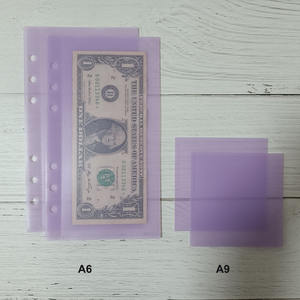 Usine en gros nouveau personnalisé sans fermeture éclair givré <span class=keywords><strong>PP</strong></span> Mini argent farce classeur pochette Budget A6 A7 poche d'argent rose enveloppe transparente - Product Image 3