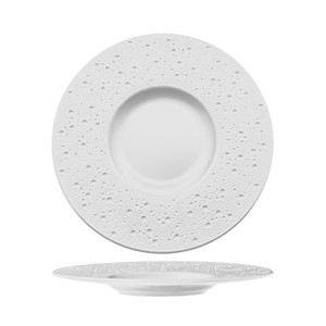 Assiette Gourmet Gural Moon Blanche en Porcelaine Fine Polie 29 cm pour la Restauration, les Hôtels et la Vente en Gros - Product Image 1