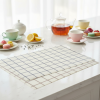 Napperon de table rectangulaire en PVC tressé, couleur unie, écologique, antidérapant, imperméable, recyclable et durable