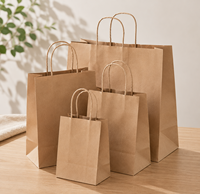 Sac en papier kraft à poignée torsadée, qualité alimentaire, pour emballage à emporter, vente en gros pour boulangerie, sandwicherie, café, fournisseur OEM