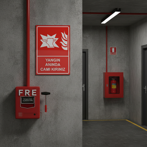 Señal de Advertencia de Tráfico Reflectante de Seguridad Vial: Romper el Cristal en Caso de Incendio, Hecha de Acero y Plástico - Product Image 5