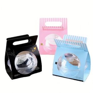 Wholesale 700ml Transparent Plastic Portable Salad Fruit Ball Bowl Clear Mousse Ball Bakery <b>Gift</b> Dessert <b>Cake</b> Packing <b>Box</b> - Product Image 1