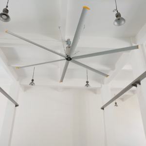 Промышленный вентилятор HVLS для складской мастерской, большой размер, алюминиевый потолочный вентилятор переменного тока 220 В, Электрический энергосберегающий - Product Image 1