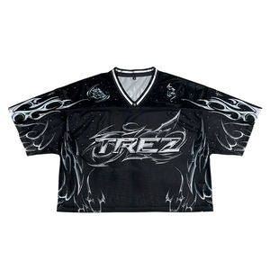 Maillot de football américain surdimensionné personnalisé en polyester, imprimé, en mesh respirant, pour jeunes sportifs - Product Image 2