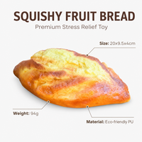 Jouet anti-stress en forme de pain aux noix en PU
