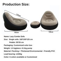 Moderne nouveau Double inclinable gonflable PVC doux confortable paresseux canapé pouf remplissage pliable chaise longue dossier accoudoirs ensemble