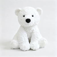 Boneka Beruang Kutub Plushie Custom, Boneka Beruang Putih Lembut Berbulu Keriting untuk Hadiah dan Dekorasi Rumah