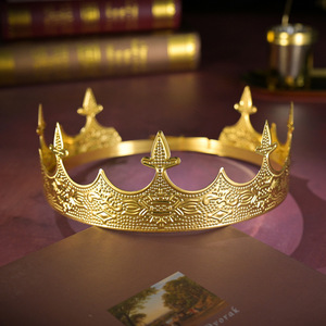 <span class=keywords><strong>Couronne</strong></span> royale européenne et américaine pour hommes, style prince, vintage, accessoire <span class=keywords><strong>de</strong></span> performance, <span class=keywords><strong>en</strong></span> alliage plaqué argent - Product Image 1