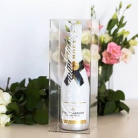 Ensemble acrylique de boîte de présentation de bouteille de vin de luxe-boîte de présentation de cadeau de Champagne/vin rouge de fermeture magnétique