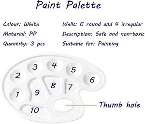 <span class=keywords><strong>Palette</strong></span> de <span class=keywords><strong>peinture</strong></span> en plastique PP blanc de 9.1*6.7 pouces <span class=keywords><strong>pour</strong></span> <span class=keywords><strong>peinture</strong></span> <span class=keywords><strong>à</strong></span> <span class=keywords><strong>l</strong></span>'<span class=keywords><strong>huile</strong></span> aquarelle - Product Image 4