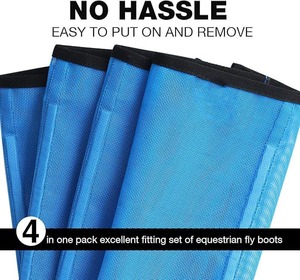 Breathable Mesh Horse Fly <b>Boots</b> Lightweight Leg Wraps Tear Resistant Fly Protection 4-in-1 Pack for Horses - Product Image 6