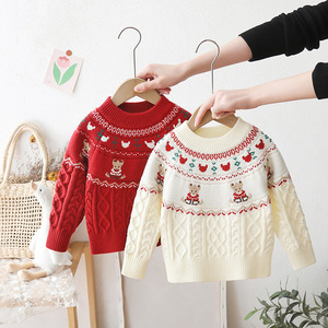 <span class=keywords><strong>Pull</strong></span> coréen Fair Isle pour filles et garçons, motif ours <span class=keywords><strong>de</strong></span> Noël, en acrylique épais, traitement adoucissant, pour le Nouvel An - Product Image 3
