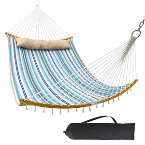 Hamacas de lona con soporte de Metal para acampar, fácil instalación segura, columpio ajustable, aire aéreo para Yoga, aire al aire libre, azul, rojo, nailon para adultos - Product Image 1