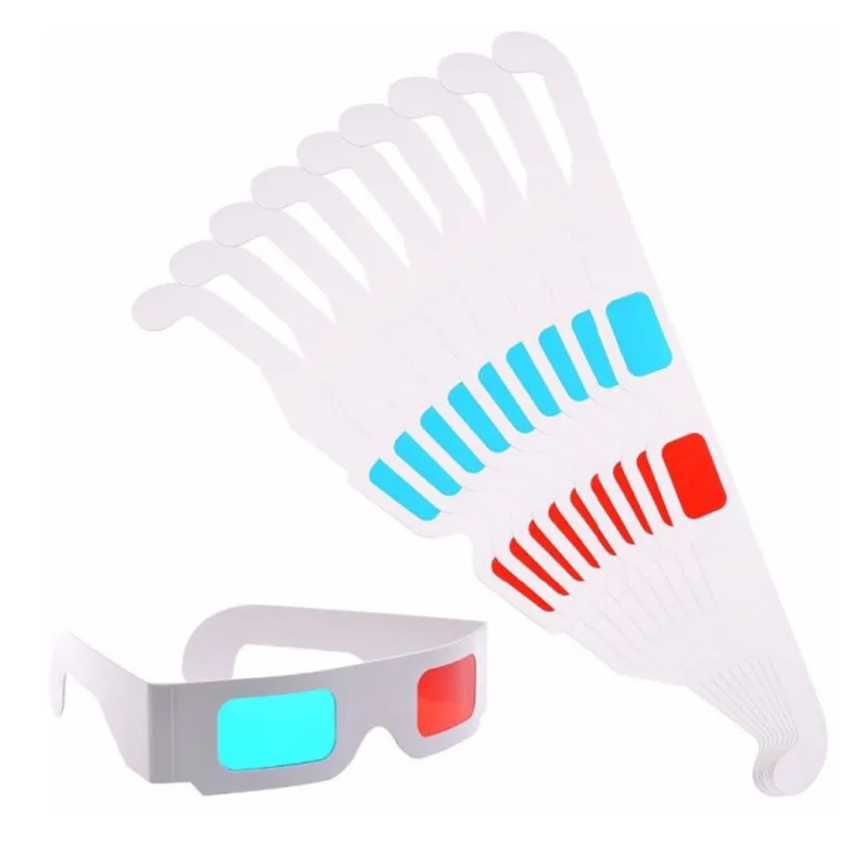 Paper Anaglyph 3D Glasses Paper 3D Sunglasses View Anaglyph Red/Blue 3D Glass For Movie Video