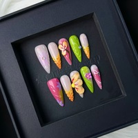 50 styles de collection d'ongles transfrontalière européenne et américaine # 1 Kit de faux ongles à presser, couvrance totale, vente en gros