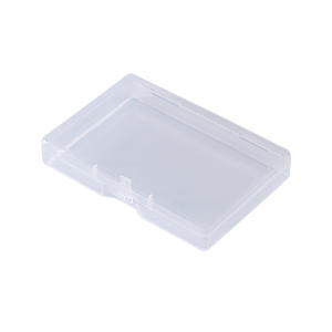 Caja de almacenamiento de plástico rectangular transparente, 10,6x7,3x1,8 cm, con tapa para tarjetas y artículos pequeños, organizador de oficina - Product Image 4