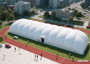 Pvdf/etfe/PTFE vải tòa nhà sân vận động Inflatable màng không khí phim thể thao bóng đá địa điểm cấu trúc vải - Product Image 4
