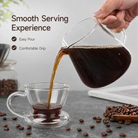 Carafe à café en verre borosilicate de haute qualité, 360 ml et 600 ml, transparente, pour le café filtre et le thé, vente en gros