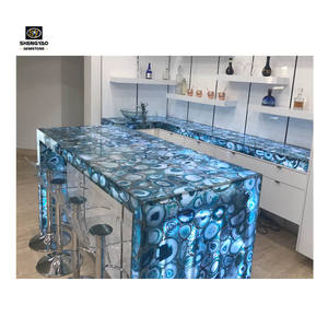 כחול חצי יקר אבן שקופים מרוכבים שקופים אבן אגט שקוף - Product Image 2