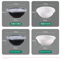 Bols en plastique étanches en vrac avec couvercle - Contenants jetables robustes, biodégradables et compatibles micro-ondes pour la préparation de repas chauds