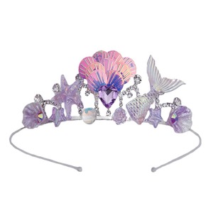 Serre-tête Couronne Sirène Dégradé Scintillant pour Anniversaire, Princesse, Bébé, Spectacle, Robe, Emballage Individuel - Product Image 5
