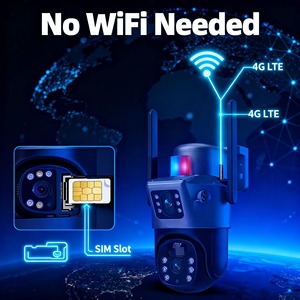 กล้องวงจรปิดพลังงานแสงอาทิตย์ 4G ซิมการ์ด กล้องวงจรปิด 360 องศา เลนส์คู่ มองเห็นในเวลากลางคืน <span class=keywords><strong>V380</strong></span> Pro พร้อมไฟส่องสว่างตรวจจับความเคลื่อนไหว - Product Image 2