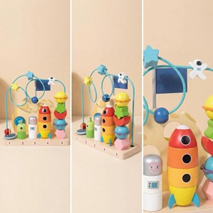 Jouet éducatif Montessori en bois avec labyrinthe <span class=keywords><strong>de</strong></span> perles, pour les tout-petits, entraînement interactif <span class=keywords><strong>de</strong></span> la coordination œil-main, non toxique, 2 à 4 ans - Product Image 2