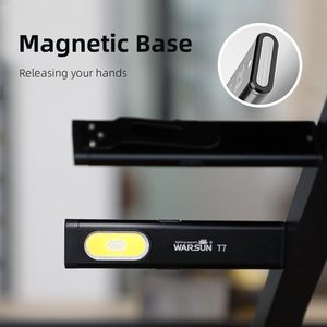 Cho warsun T7 <span class=keywords><strong>LED</strong></span> Magnetic <span class=keywords><strong>Flat</strong></span> Side ánh sáng USB-C có thể sạc lại COB nhiều chế độ hàng ngày mang theo hợp kim nhôm Pocket đèn pin - Product Image 5