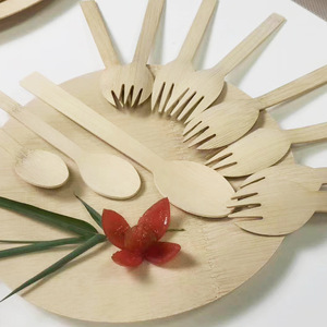 Ensemble de couverts jetables biodégradables en bambou (baguettes, cuillères, couteaux, fourchettes) - Ustensiles écologiques pour fêtes et plats à emporter - Product Image 4