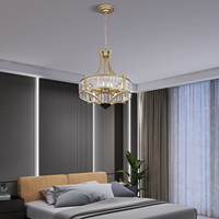 Lámpara Colgante de Lujo Creativa, Lámpara de Techo de Cristal para Comedor, Isla de Cocina, Dormitorio, con Bombilla E14, Color Cobre
