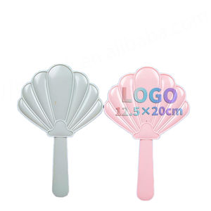 Miroir de maquillage à main en forme de coquille Loge personnalisable Mini miroir de courtoisie cosmétique simple face en plastique - Product Image 1