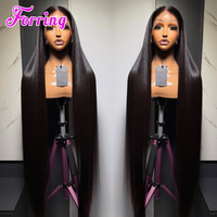 Wig Rambut Asli India 40 Inci 13x6 Tanpa Lem Full HD Lace Frontal Wig Vietnam Rambut Manusia Lurus Alami Panjang Vendor Wig Lace Front