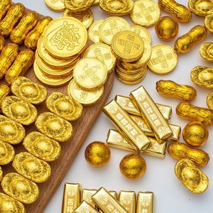 Barres d'or, pièces d'or, lingots rectangulaires, fournitures de décoration de gâteaux en plastique, décorations de fête d'anniversaire, cadeaux de mariage - Product Image 2