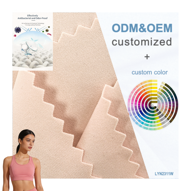 Antibacterial Deodorant Breathable Stretch Mesh Nylon 155GSM Single Face Fabric Sportswear Bras Tops Activewear Girls Boys