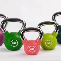 Kettlebell en fonte massif enduit de PU BLD, poignée antidérapante, anti-rayures, écologique, durable, portable, réglable pour l'entraînement du corps entier