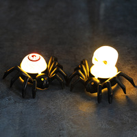 Lampu Lilin Laba-laba Halloween LED Lilin Plastik Lampu Bercahaya Penambah Suasana Dekoratif Lampu Malam Kecil untuk Dalam Ruangan