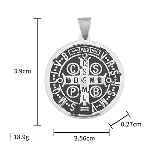 Medalla Católica Cruz de Protección Contra Demonios, Colgante de Exorcismo Romano, Cazador de Fantasmas, Medalla de San Benito de Acero Inoxidable para Hombre - Product Image 6