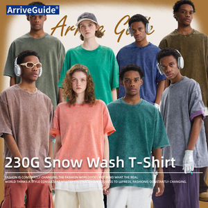 تي شيرت مخصص 230 جرام قطن بغسيل حمضي تي شيرت فضفاض طباعة شاشة وتطريز ملابس الشارع تصميم هيب هوب 100% قطن - Product Image 4