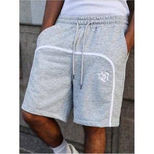Shorts de sport athlétiques pour hommes FOXA, séchage rapide, pour la gym, l'entraînement, la course, le basketball, streetwear, gris à rayures latérales - Product Image 5