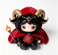 Figurine Magique Personnalisée OEM Zodiaque Bélier en PVC et ABS avec Cape en Peluche Douce, Boîte Mystère de Collection Constellation, Jouet Artistique