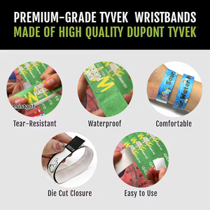 Pulsera de Papel Tyvek Dupont Imprimible, Económica y de Entrega Rápida, Pulsera Tyvek para Eventos y Parques Temáticos - Product Image 6