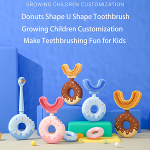 Alta Qualidade U Em Forma De Escova De Dentes com Silicone Food Grade U Forma Escova de Dentes para Crianças bebê kid 360 Graus Limpeza Dentes - Product Image 5