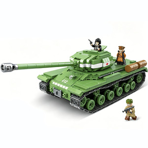 Modèle de char lourd soviétique de la Seconde Guerre mondiale à l'échelle 1:28, ensemble de blocs de construction militaires avec soldats de l'armée, <span class=keywords><strong>jouet</strong></span> de construction éducatif - Product Image 1
