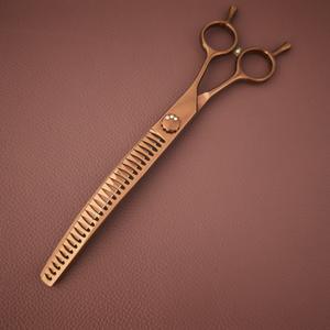 Tijeras Curvas para Peluquería Canina de 7.5 Pulgadas, Modelo Fishbone, de Bronce, Acero 440C, para Cortar el Pelo de Perros y Gatos - Product Image 2
