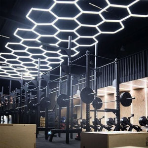 <strong>Hex</strong> Grid Led <strong>Lights</strong> Barber Shop Led <strong>Light</strong> Hexagon Lamps Garage <strong>White</strong> AC 90 Rechargeable Lithium Battery COB LED Ceiling Mounted - Product Image 1
