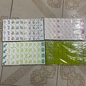 White Ceramic <b>Mahjong</b> Tiles Printed <b>Mahjong</b> <b>Set</b> Color Symbol Game Pieces for Club Casino Home Use - Product Image 4
