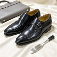 Chaussures Monk Strap pour Hommes à Bout Pointu, en Cuir Noir Classique, Formelles